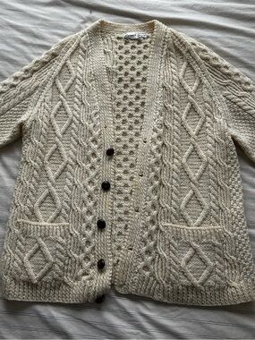 Vintage Irish Wool Cable Knit Sweater